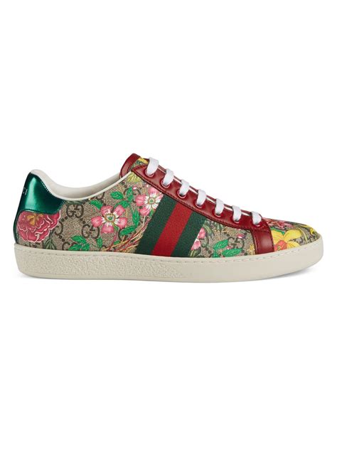 gucci ladies ace gg flora sneakers|Gucci ace interlocking g.